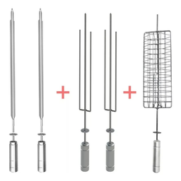 Kit de Espetos Engrenagem 1 Grelha + 2 Espada + 2 Tridente - 1