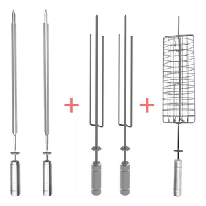Kit de Espetos Engrenagem 1 Grelha + 2 Espada + 2 Tridente