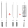 Kit de Espetos Engrenagem 1 Grelha + 2 Espada + 2 Tridente - 1