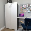 Ver imagem 3 de Armário Alto 2 Portas para Escritório Preto/Branco