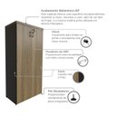 Ver mais imagens de Armário Alto 2 Portas para Escritório Preto/Carvalho Mel
