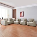 Ver mais imagens de Kit Sofá Modular 5 Lugares Moderno Curvo Orgânico Adapt Linho