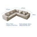 Ver imagem 3 de Kit Sofá Modular 5 Lugares Moderno Curvo Orgânico Adapt Linho