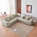 Ver imagem 7 de Kit Sofá Modular 5 Lugares Moderno Curvo Orgânico Adapt Linho