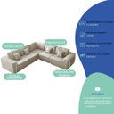 Ver imagem 4 de Kit Sofá Modular 5 Lugares Moderno Curvo Orgânico Adapt Linho
