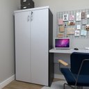 Ver imagem 3 de Armário Alto 2 Portas para Escritório Preto/Cinza Cristal