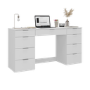 Ver imagem 2 de Escrivaninha Mesa Escritório 8502 9 Gavetas 100% MDF 152cm Branco