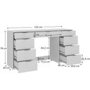 Ver imagem 3 de Escrivaninha Mesa Escritório 8502 9 Gavetas 100% MDF 152cm Branco