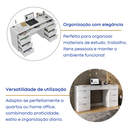 Ver imagem 5 de Escrivaninha Mesa Escritório 8502 9 Gavetas 100% MDF 152cm Branco