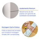 Ver imagem 7 de Escrivaninha Mesa Escritório 8502 9 Gavetas 100% MDF 152cm Branco