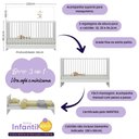Ver imagem 6 de Berço 3 em 1 para Colchão 130x60cm com Cômoda 2 Portas 4 Gavetas Amora Multimóveis Mp4763 Branco