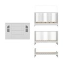 Ver mais imagens de Berço 3 em 1 para Colchão 130x60cm com Cômoda 2 Portas 4 Gavetas Amora Multimóveis Mp4763 Branco