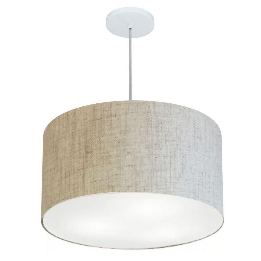 Lustre Pendente Cilíndrico Md-4257 45x30 Bivolt Rústico Bege - 1