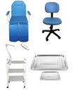 Ver imagem 1 de Kit Podologia Azul Cadeira Luminária Exaustor Carrinho Mocho Bandejas Resíduo e Instrumentais