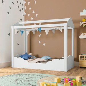 Mini Cama Montessoriana Infantil Casinha Montessoriana MDF sem Colchão P13 Uni Duni Branco - Mpozenato