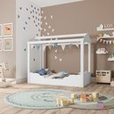 Ver imagem 3 de Mini Cama Montessoriana Infantil Casinha Montessoriana MDF sem Colchão P13 Uni Duni Branco - Mpozenato