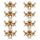 Ver imagem 1 de Kit 8 Jogos de Mesa Dobrável com 4 Cadeiras Tampo Redondo 70x70 Mel