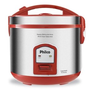 Arrozeira Elétrica a Vapor Philco Ph10 Visor Glass Inox 220v