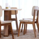 Ver imagem 5 de Cadeira Jantar Classic Madeira Maciça Estofada Linho Bege 48x88x54