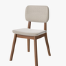 Cadeira Jantar Classic Madeira Maciça Estofada Linho Bege 48x88x54 - 1