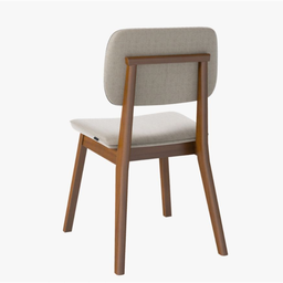 Cadeira Jantar Classic Madeira Maciça Estofada Linho Bege 48x88x54 - 2