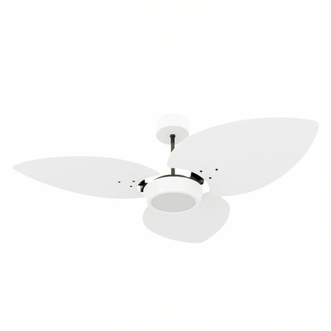 Ventilador de Teto Natuvent Dahlia Led 3 Pás Madeira Branco 6500k Branco Frio, Luz Branca 220v