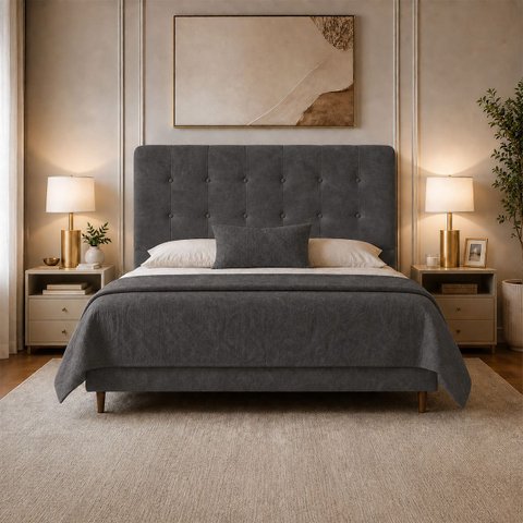 Cabeceira para Cama Casal Estofada 1,38 ,Mts Liz Vilajo: Suede Crush Cacau
