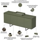 Ver imagem 5 de Aparador Buffet para Sala de Jantar 4 Portas 180cm Pés Industrial Graciosa A05 Menta - Lyam Decor