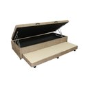 Ver imagem 1 de Cama Box Bau Solteiro Com Auxiliar Semi Ortopedica Suede:CAFECOMLEITE