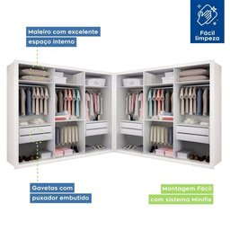 Closet Casal sem Portas 8 Gavetas Paris Duo Premium Minastex - 4