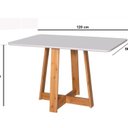 Ver imagem 4 de Mesa de Jantar Ibiza 120x80cm Pés em Madeira Maciça Tampo Laqueado com Vidro Branco/Mel