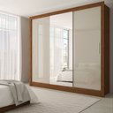 Ver imagem 1 de Guarda-roupa Casal Bologna Plus 3 Portas Cinamomo/off White - Pnr Móveis