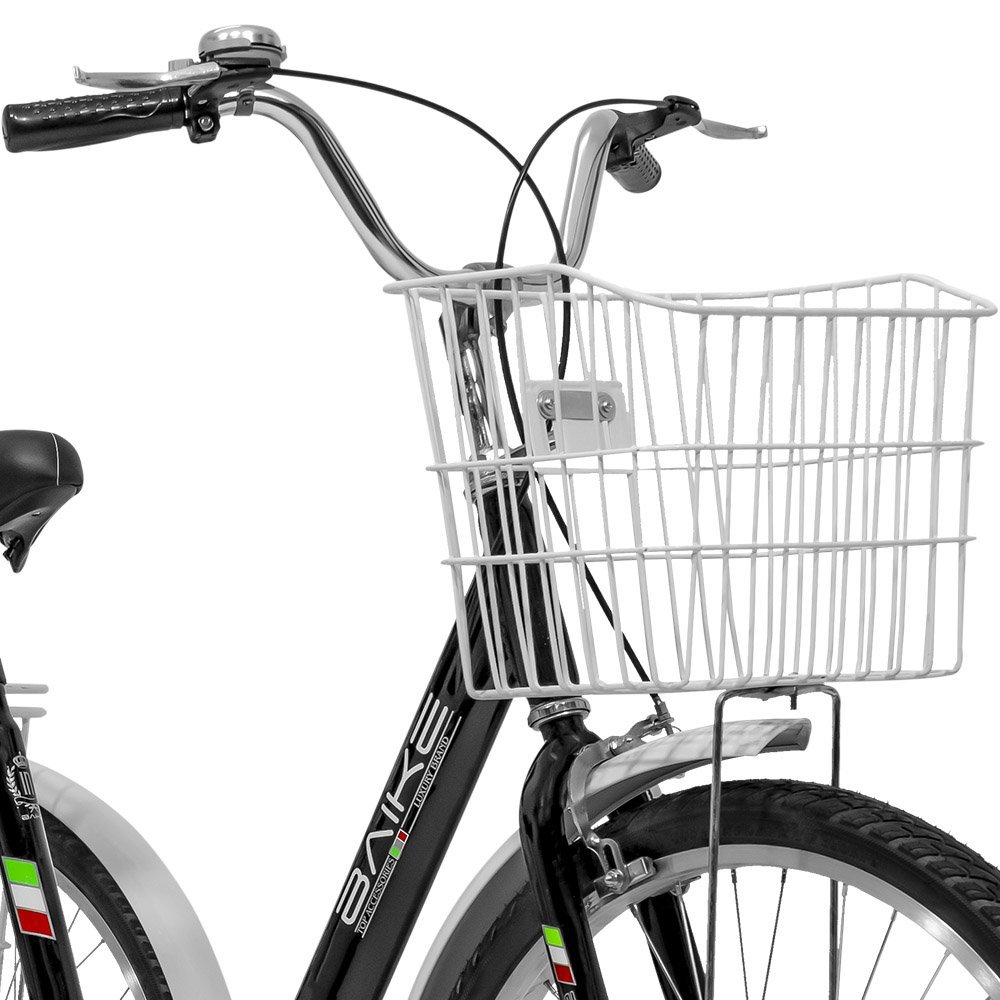 Bicicleta Triciclo Cargueira Multiuso aro 26 single speed caixa com tampa e cesto dianteiro - 3
