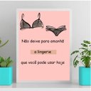 Ver imagem 2 de Quadro Decorativo Frase Lingerie 24x18cm:Madeira branca