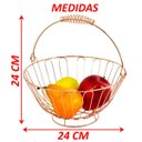 Ver imagem 5 de Fruteira de Mesa Inoxidável Aramada Redonda Rose Gold 24cm