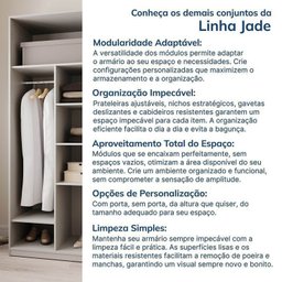 Guarda-roupa Modulado de Canto 10 Peças 9 Portas Jade Cabecasa Madeiramadeira - 17