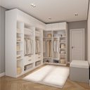 Ver imagem 1 de Guarda-Roupa Planejado de Canto 10 Peças 9 Portas Jade CabeCasa MadeiraOriginals Branco/Fosco