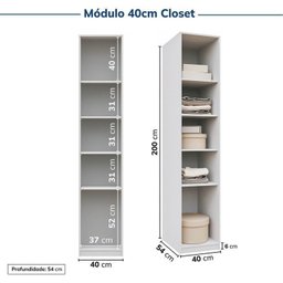 Guarda-roupa Modulado de Canto 10 Peças 9 Portas Jade Cabecasa Madeiramadeira - 11
