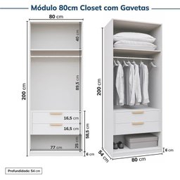 Guarda-roupa Modulado de Canto 10 Peças 9 Portas Jade Cabecasa Madeiramadeira - 13