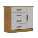Ver imagem 1 de Cômoda Firenze com Sapateira 4 Gavetas Corrediças Telescópicas Cor:cinamomo / Off