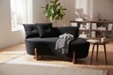 Ver imagem 2 de Namoradeira Sofá Feijão Luna 130cm Orgânica Suede Preto