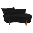 Ver imagem 3 de Namoradeira Sofá Feijão Luna 130cm Orgânica Suede Preto
