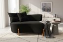 Ver imagem 1 de Namoradeira Sofá Feijão Luna 130cm Orgânica Suede Preto