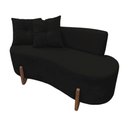 Ver imagem 4 de Namoradeira Sofá Feijão Luna 130cm Orgânica Suede Preto