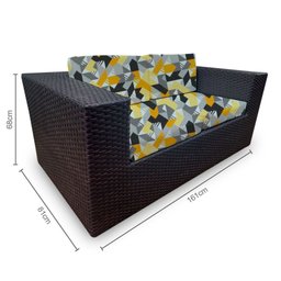 Conjunto Bora Bora Escuro - 1 Sofá 2 Lugares + 2 Poltronas + 1 Mesa de Centro - Itamaracá - 2