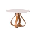 Ver imagem 1 de Mesa de Jantar Bella ( Pé Cebola ) 100cm Tampo Laqueado com Vidro Branco/Mel