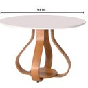 Ver imagem 3 de Mesa de Jantar Bella ( Pé Cebola ) 100cm Tampo Laqueado com Vidro Branco/Mel