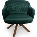 Ver imagem 2 de Kit 02 Poltronas Jade Tressê Giratória Giromad Veludo Verde - Nexta Casa