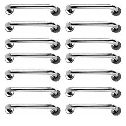Barra de Apoio Inox 40cm Kit 14 Unidades Idoso Deficiente Banheiro Box Quarto Corrimao Escada Segura - 2