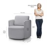 Poltrona para Sala de Estar Dakota Cinza Decorativa Giratória - 3